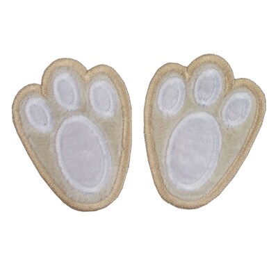 Easter Bunny Tan Paw Prints Sew or Iron on Patch - image1